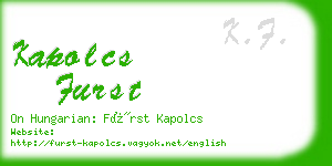 kapolcs furst business card